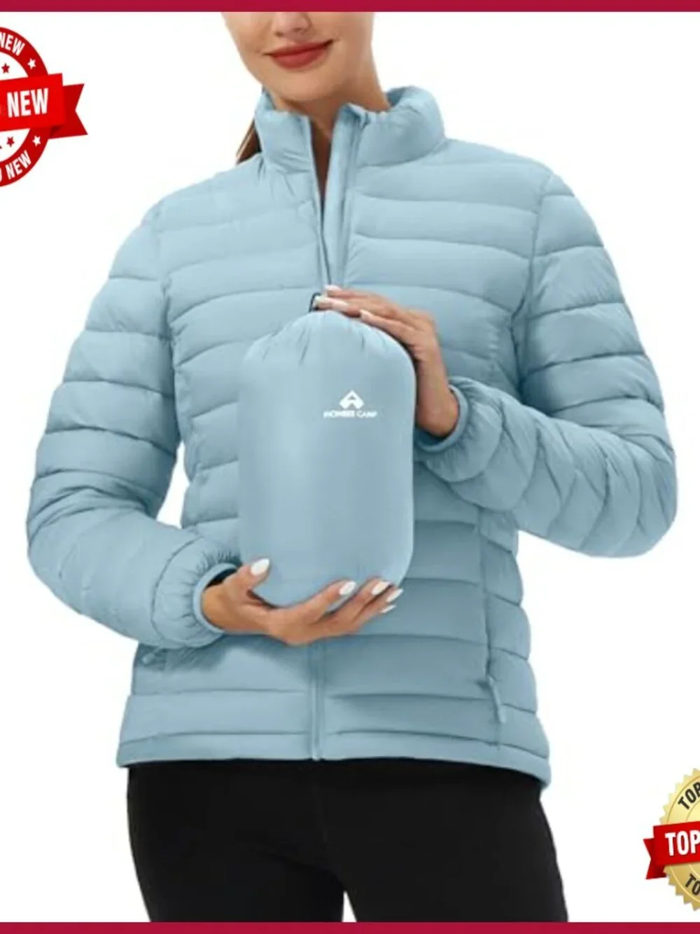 Lightweight Packable Puffer Jacket Winter Quilted Coat Water-Repellent Insulated